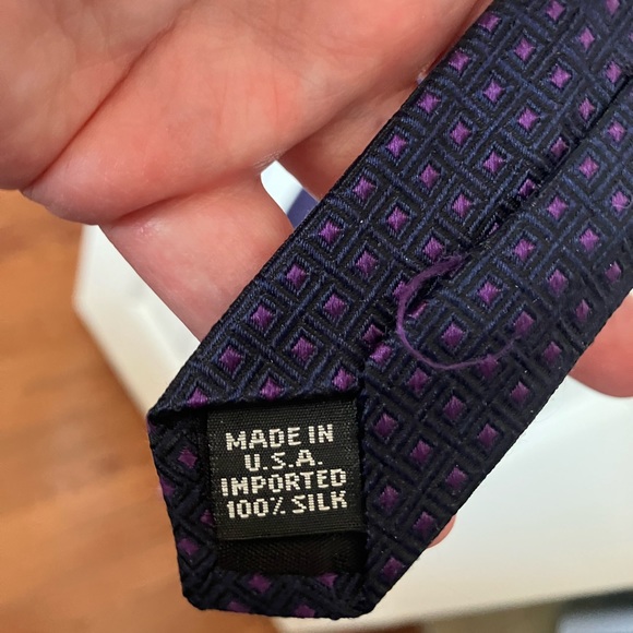 Vintage Geoffrey Beene Black Purple Print Tie - Picture 5 of 6